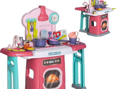 Kitchen, 45-Piece Kids Kitchen with Rotating Side Tables