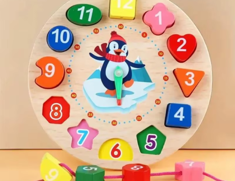 Horloge Éducative en Bois