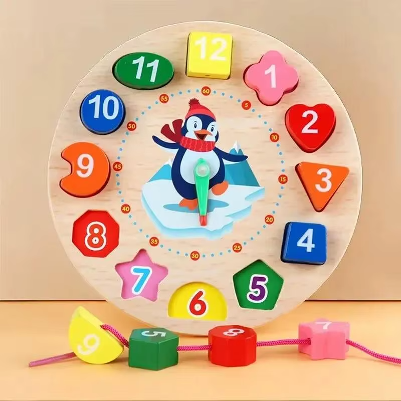 Horloge Éducative en Bois